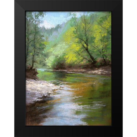 River Bank Black Modern Wood Framed Art Print by Chaney, Alan