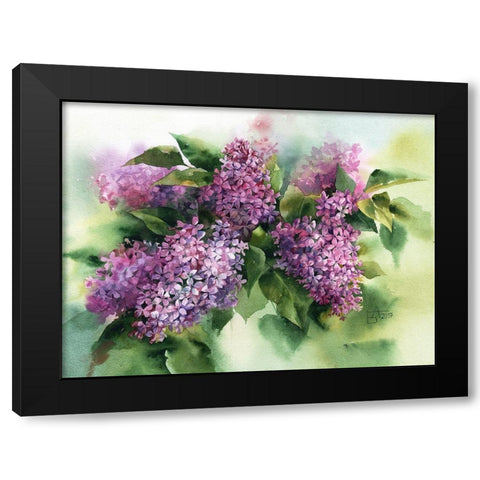 Lilac Black Modern Wood Framed Art Print by Besedina, Anastasiia