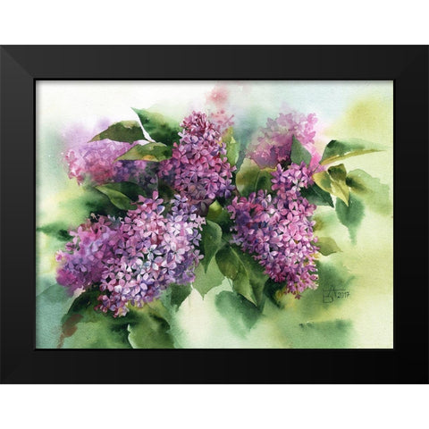 Lilac Black Modern Wood Framed Art Print by Besedina, Anastasiia
