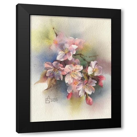 Rose Branch II Black Modern Wood Framed Art Print by Besedina, Anastasiia