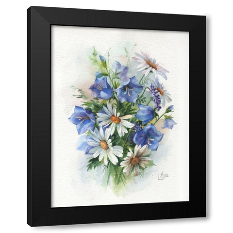 Summer Boouquet Black Modern Wood Framed Art Print with Double Matting by Besedina, Anastasiia
