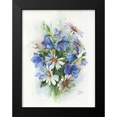 Summer Boouquet Black Modern Wood Framed Art Print by Besedina, Anastasiia