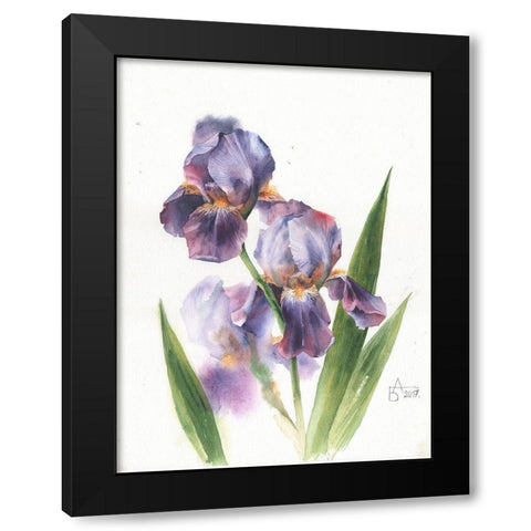 Iris Black Modern Wood Framed Art Print by Besedina, Anastasiia
