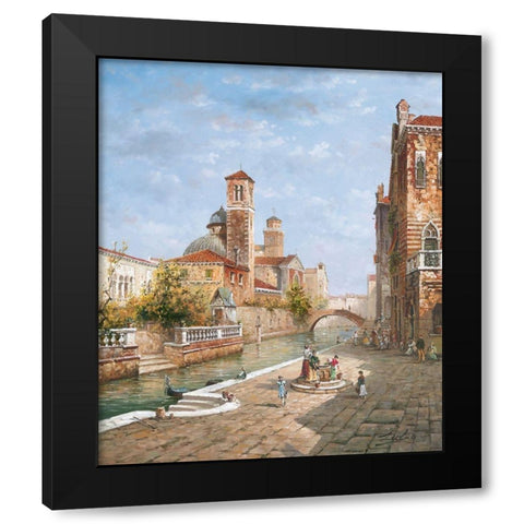 Venice VII Black Modern Wood Framed Art Print by Alighieri, Giovanni