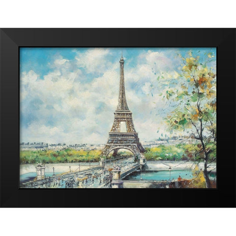 Paris View I Black Modern Wood Framed Art Print by Bertrand, Yves