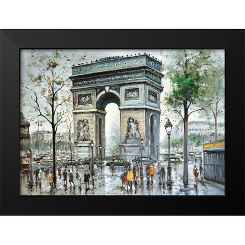 Paris View II Black Modern Wood Framed Art Print by Bertrand, Yves