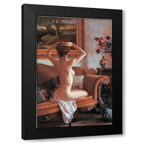 Sitting Act Black Modern Wood Framed Art Print by Palmieri, Giuseppe