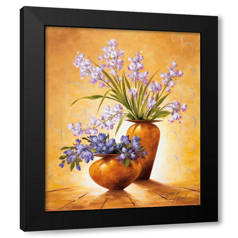 Italian Flowers IV Black Modern Wood Framed Art Print with Double Matting by Lopardi, E.