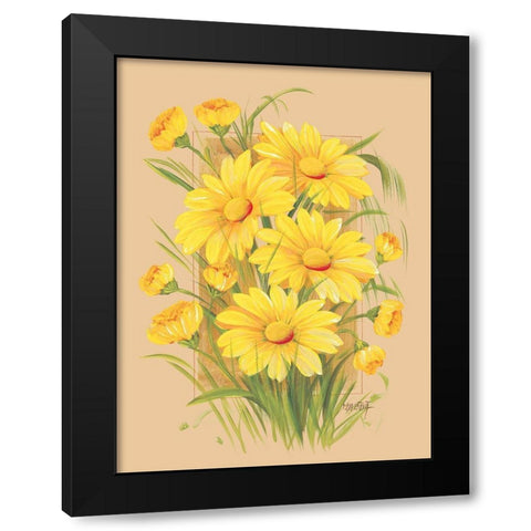 Flowers Composition III Black Modern Wood Framed Art Print by Divisova, Jaroslava
