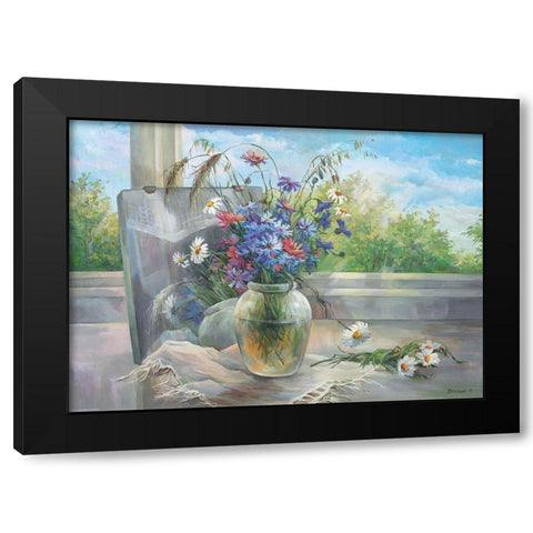 Vase by Window I Black Modern Wood Framed Art Print by Belousova, Irina
