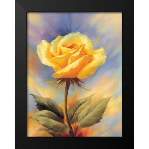 Small Roses I Black Modern Wood Framed Art Print by Skorupska, Patrycja