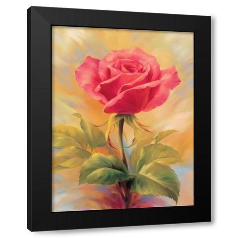 Small Roses II Black Modern Wood Framed Art Print by Skorupska, Patrycja