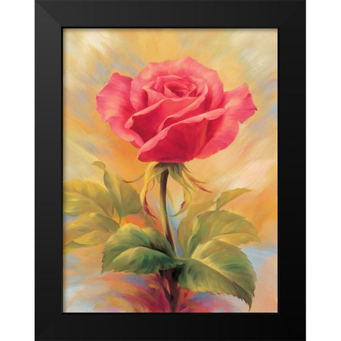 Small Roses II Black Modern Wood Framed Art Print by Skorupska, Patrycja