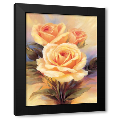 Small Roses IV Black Modern Wood Framed Art Print by Skorupska, Patrycja