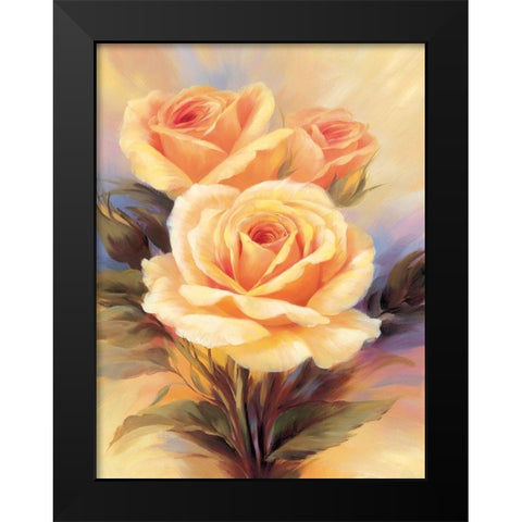 Small Roses IV Black Modern Wood Framed Art Print by Skorupska, Patrycja