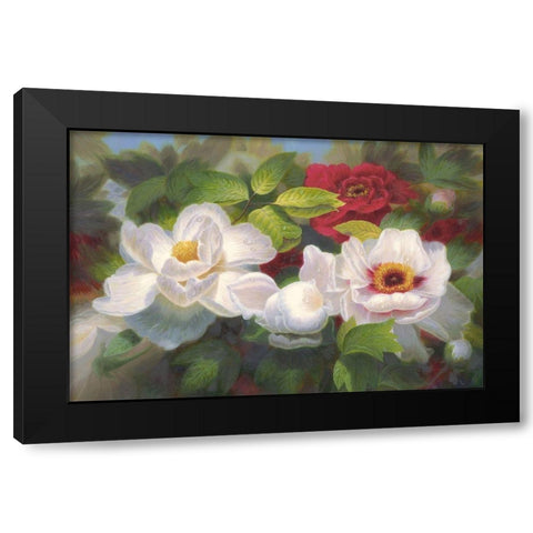 American Flowers I Black Modern Wood Framed Art Print with Double Matting by Murphy, John