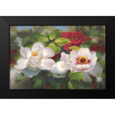 American Flowers I Black Modern Wood Framed Art Print by Murphy, John