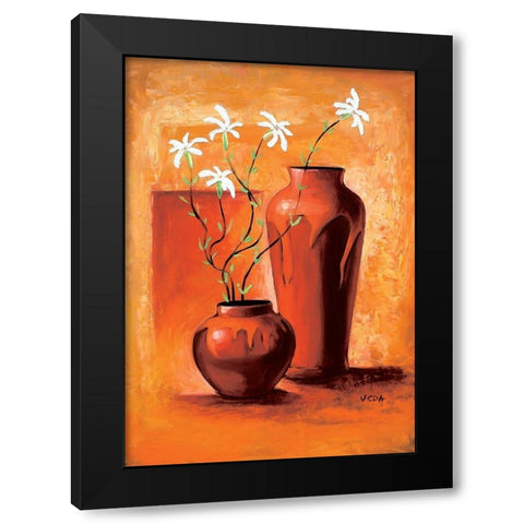 Spring Composition IV Black Modern Wood Framed Art Print by Veda