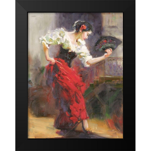 Flamenco Black Modern Wood Framed Art Print by Noches, Fernando