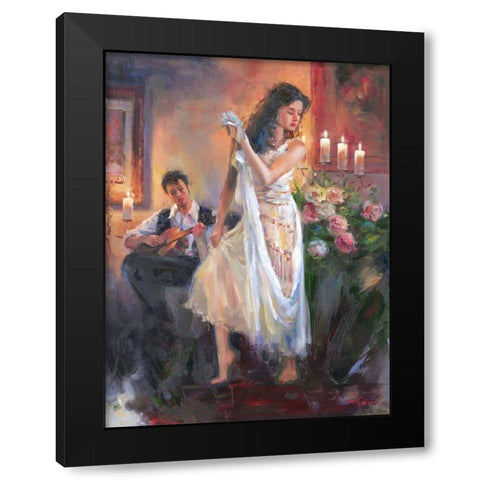 The Boy with Dancing Girl Black Modern Wood Framed Art Print with Double Matting by Noches, Fernando