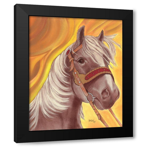 Horse Black Modern Wood Framed Art Print by Divisova, Jaroslava