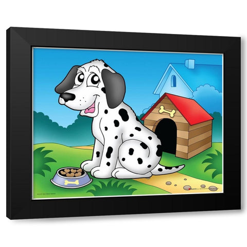 Happy Dalmatin  Black Modern Wood Framed Art Print with Double Matting by Viskova, Klara
