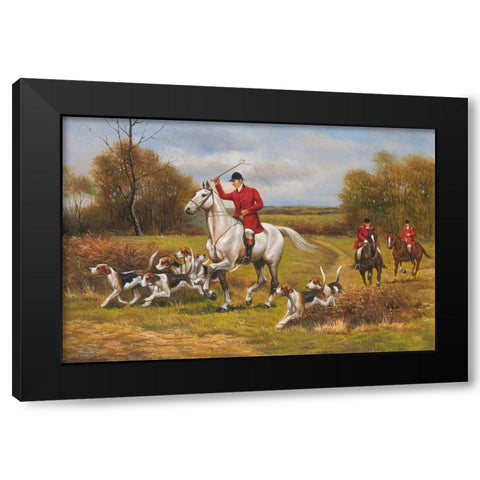 Hunting near Bristol III Black Modern Wood Framed Art Print by Schwarz, Johann