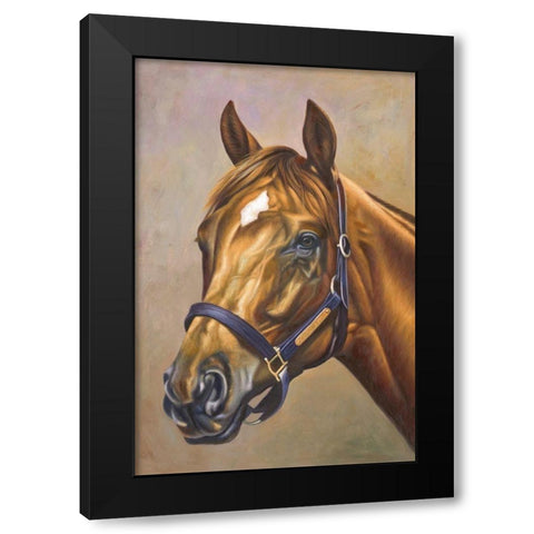 The Horse Dallas Black Modern Wood Framed Art Print by Bizon, Vladimir