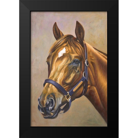 The Horse Dallas Black Modern Wood Framed Art Print by Bizon, Vladimir