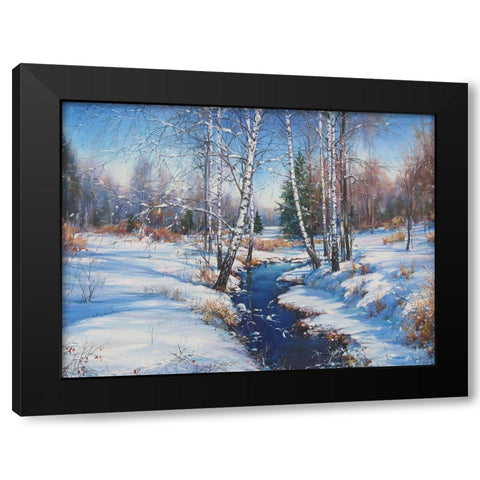 February Black Modern Wood Framed Art Print by Cernov, Ivan