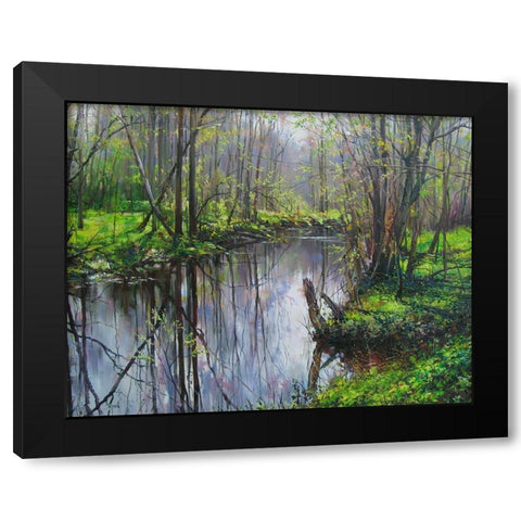 Smile of Spring Black Modern Wood Framed Art Print with Double Matting by Cernov, Ivan