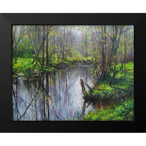 Smile of Spring Black Modern Wood Framed Art Print by Cernov, Ivan
