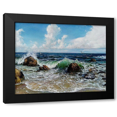 Smile of Black Sea Black Modern Wood Framed Art Print with Double Matting by Cernov, Ivan