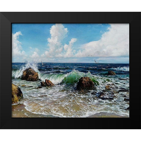 Smile of Black Sea Black Modern Wood Framed Art Print by Cernov, Ivan