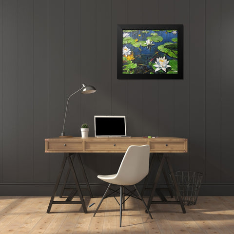 Watterlilly in the Kingdom of Summer Black Modern Wood Framed Art Print by Cernov, Ivan