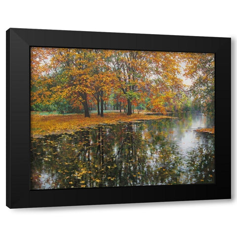 Autumn Gold Black Modern Wood Framed Art Print by Cernov, Ivan