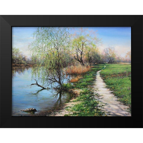 The Way-where is walking Spring Black Modern Wood Framed Art Print by Cernov, Ivan