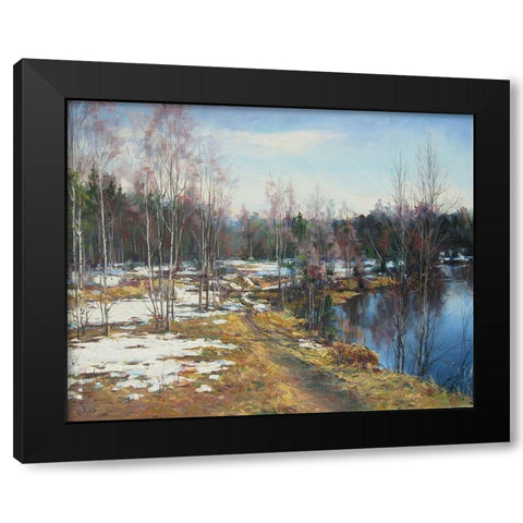 Breath of Spring Black Modern Wood Framed Art Print with Double Matting by Cernov, Ivan