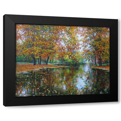 Autumn Mirror of River Black Modern Wood Framed Art Print with Double Matting by Cernov, Ivan