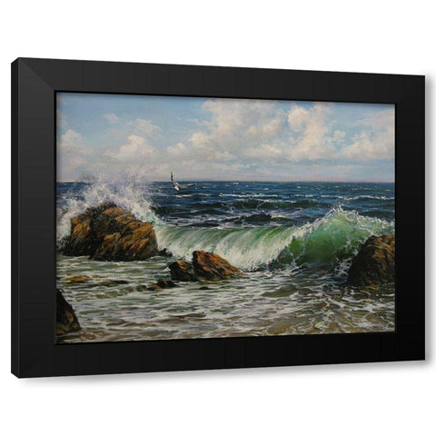 Spring by the Sea II Black Modern Wood Framed Art Print with Double Matting by Cernov, Ivan