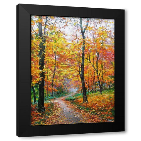Autumn invite for Dreaming Black Modern Wood Framed Art Print by Cernov, Ivan