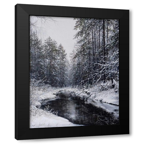 February II Black Modern Wood Framed Art Print with Double Matting by Cernov, Ivan