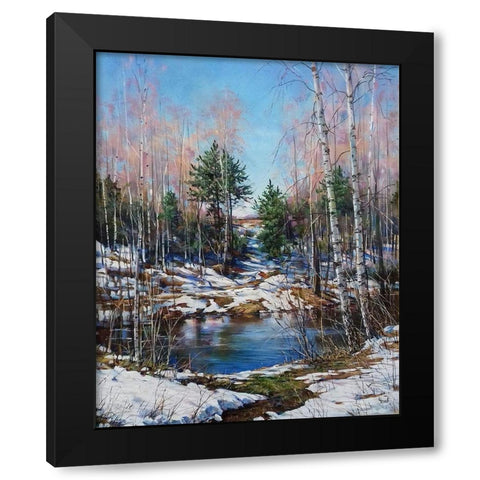 Breath of March Black Modern Wood Framed Art Print with Double Matting by Cernov, Ivan