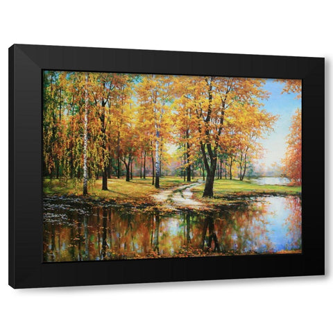 River Turuncuk in Autumn Black Modern Wood Framed Art Print by Cernov, Ivan