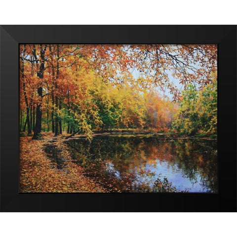 Autumn Sings with the River Black Modern Wood Framed Art Print by Cernov, Ivan