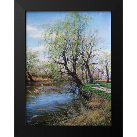 Queen of Spring Black Modern Wood Framed Art Print by Cernov, Ivan