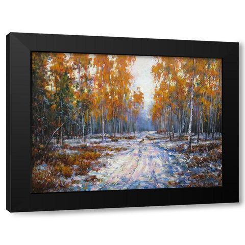 Warm Autumn Black Modern Wood Framed Art Print by Cernov, Ivan