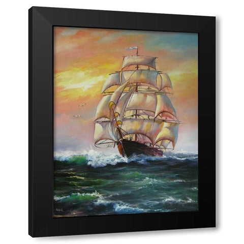 Meeting with Dreams Black Modern Wood Framed Art Print with Double Matting by Cernov, Ivan