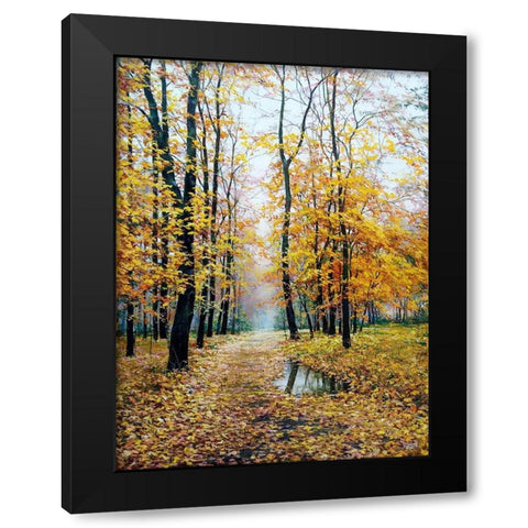 When Autumn plays with you Black Modern Wood Framed Art Print by Cernov, Ivan