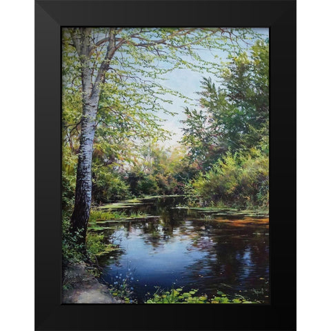 Dark River Black Modern Wood Framed Art Print by Cernov, Ivan